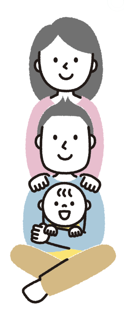 親子三世代のイラスト